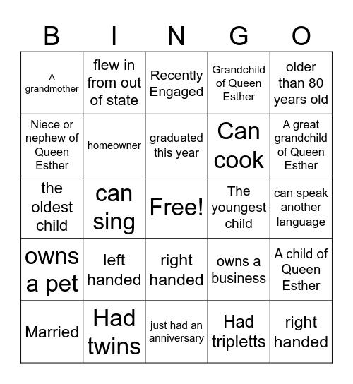 The Roy Family Reunion-Family Kickback Bingo Card