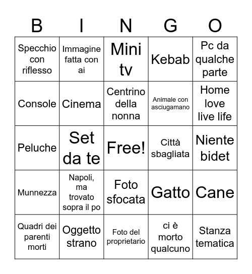 booking bingo Card