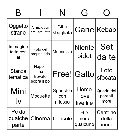 booking bingo Card