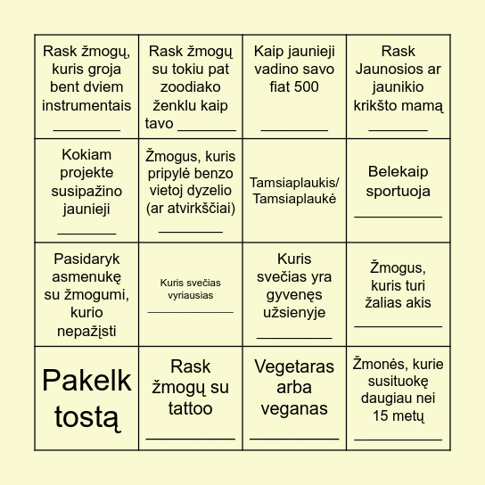 SVEČIŲ BINGO Card