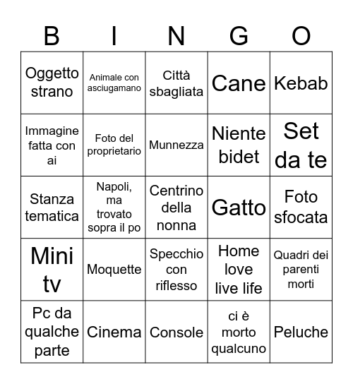 booking bingo Card