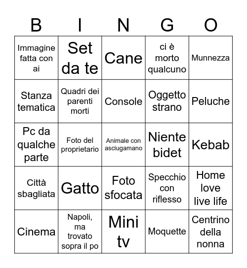 booking bingo Card