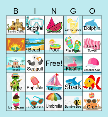 Summer Images Bingo Card