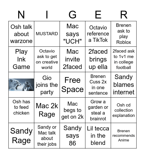 Da boiiiisssss Bingo Card