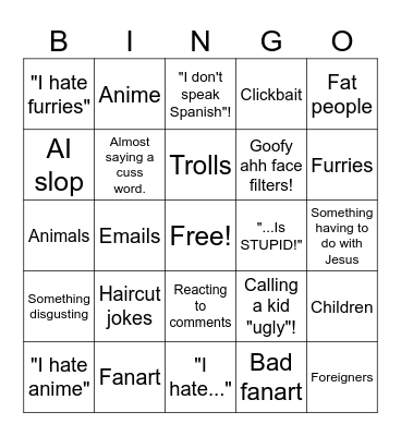 DJ Turbo bingo Card