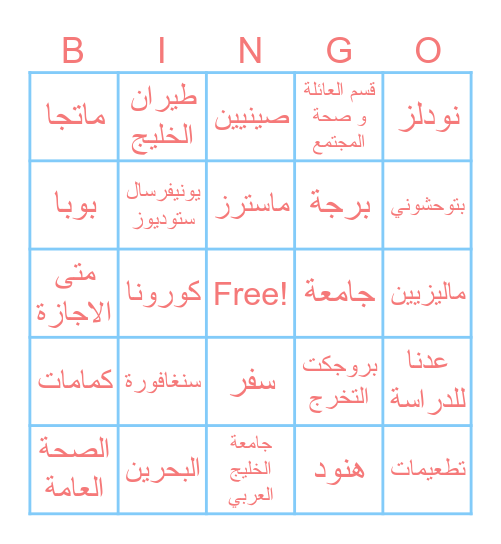 Fajer goes to 🇸🇬 Bingo Card