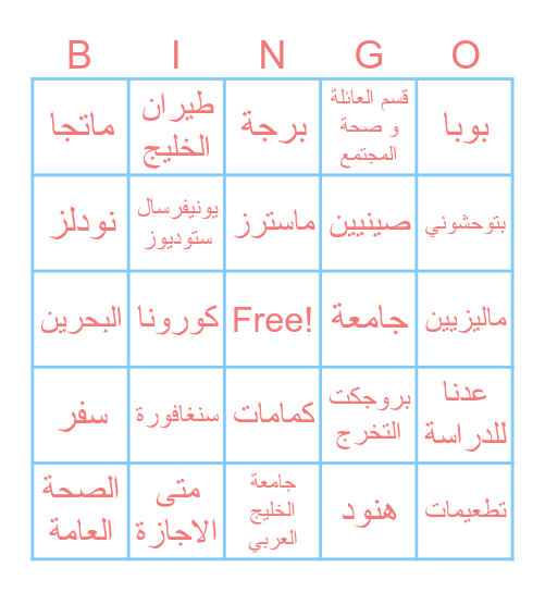 Fajer goes to 🇸🇬 Bingo Card