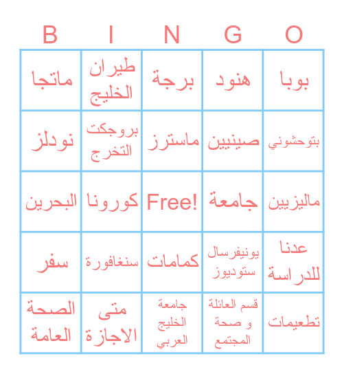Fajer goes to 🇸🇬 Bingo Card