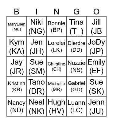 RINGO KEY Bingo Card