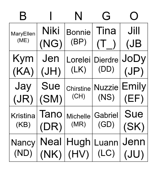 RINGO KEY Bingo Card