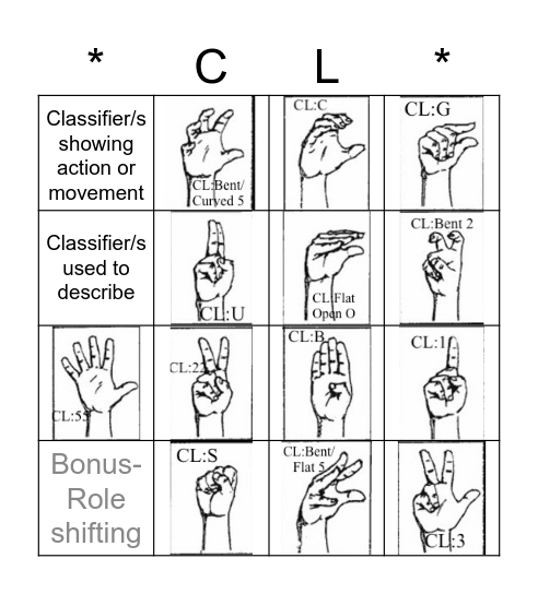 CL-ingo Bingo Card