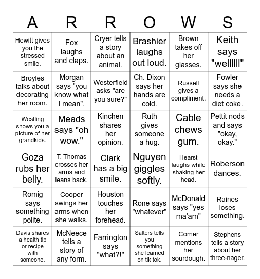 CPE Back to School Bingo Card