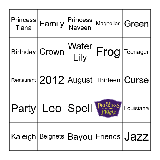 Kaleigh's 13th Birthday Bingo Card
