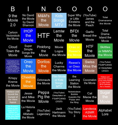 Light Bulb Film Cinematic Bingo Card