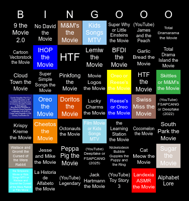 Light Bulb Film Cinematic Bingo Card