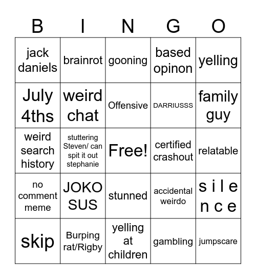 Joko Bingo Card