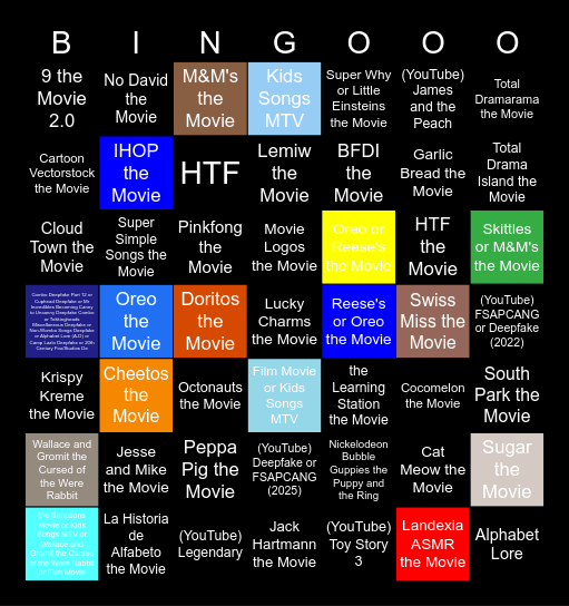 Lighting Bulb Film Cinematic Bingo Card