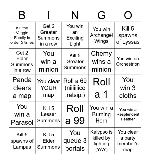 Ophio Maps Bingo Card
