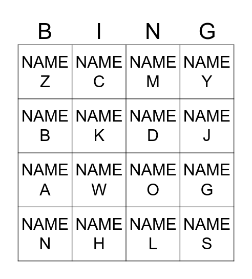 bingo tharanae dorm Bingo Card