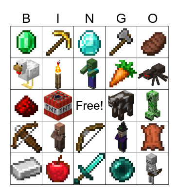 Minecraft Bingo Card