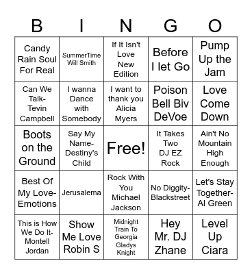 MUSIC TIME Bingo Card