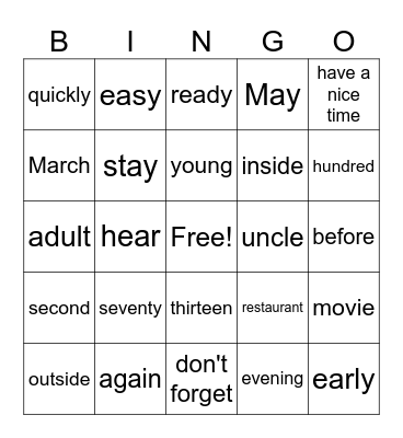 Fun in France Bingo Card