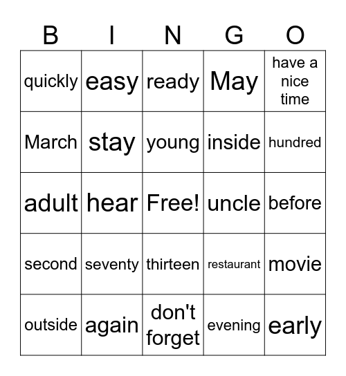 Fun in France Bingo Card