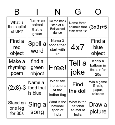 TASK BINGO Card