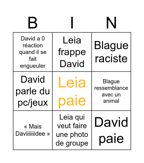 SAINTE CROIX Bingo Card