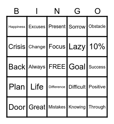 MENTAL HEALTH QUOTES Bingo Card