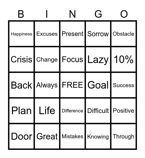 MENTAL HEALTH QUOTES Bingo Card
