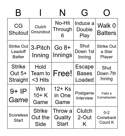 MLB RTTS 25 Bingo Card