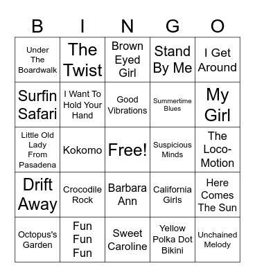BEACH PARTY BINGO Card