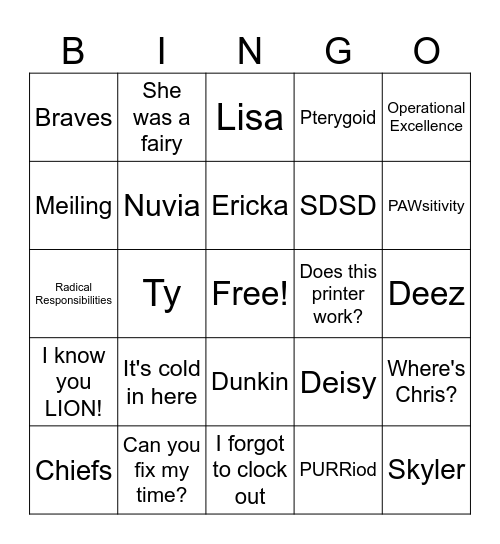 MEOWIETTA Bingo Card