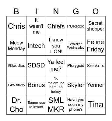 MEOWIETTA Bingo Card