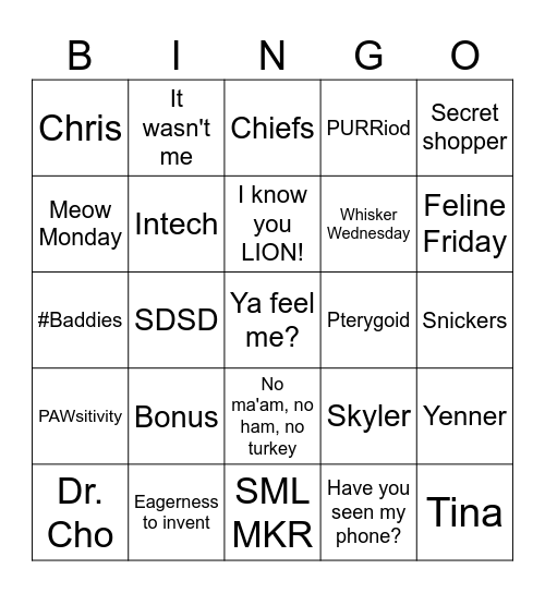 MEOWIETTA Bingo Card