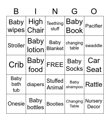 BABY BINGO Card