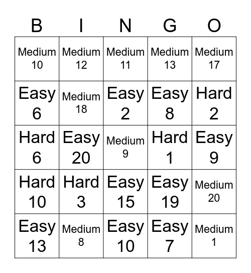 SMP BINGO - Quagzire Bingo Card