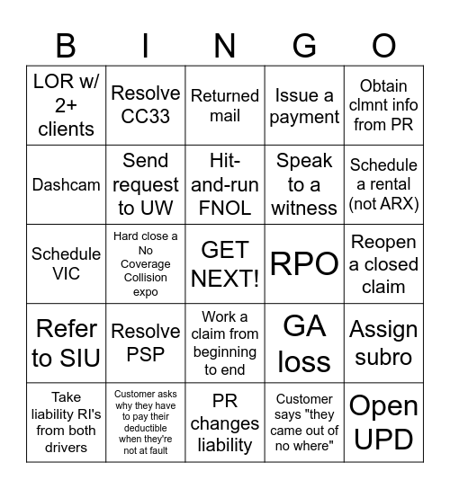 ICS BINGO Card