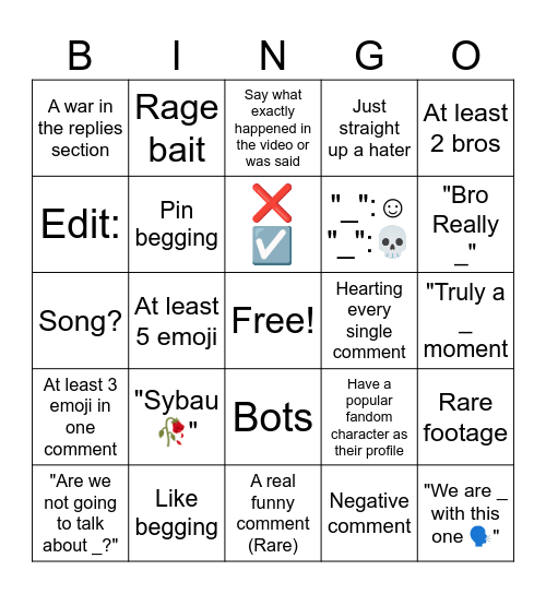 2025 yt shorts bingo! Bingo Card