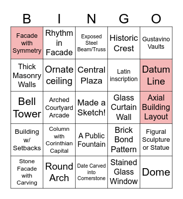 Copley Square Trip! Bingo Card