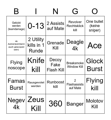 Road To Zero Bingo Card