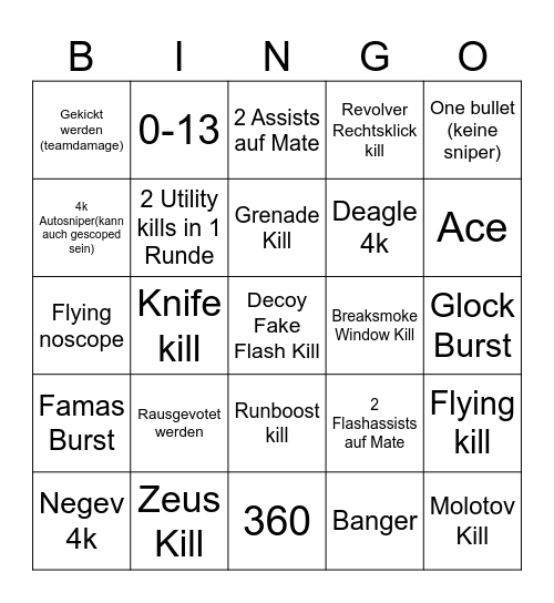 Road To Zero Bingo Card
