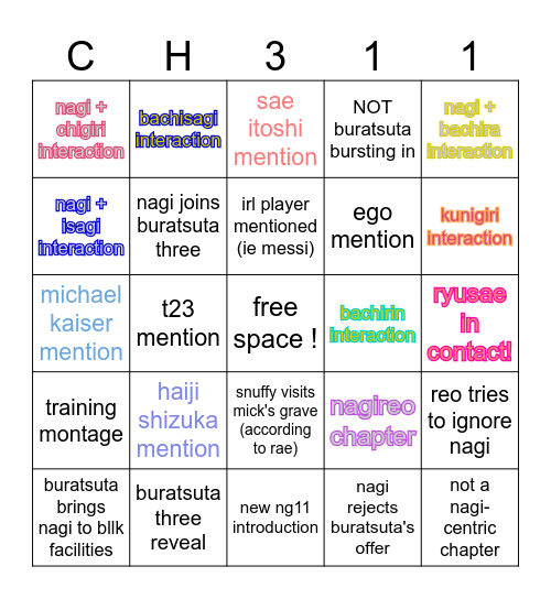 ch 311 bingo Card