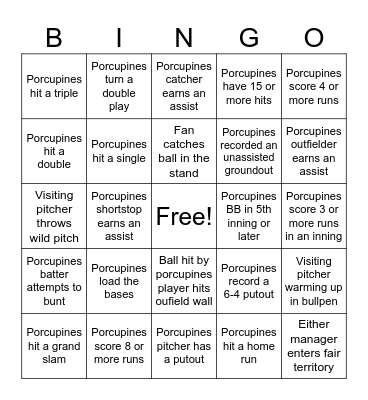 Senior Citizen Sunday Bingo Card