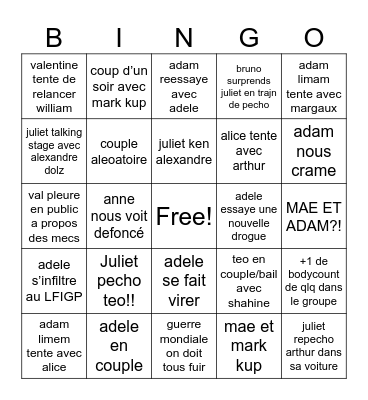 BINGO PREMIERE Bingo Card