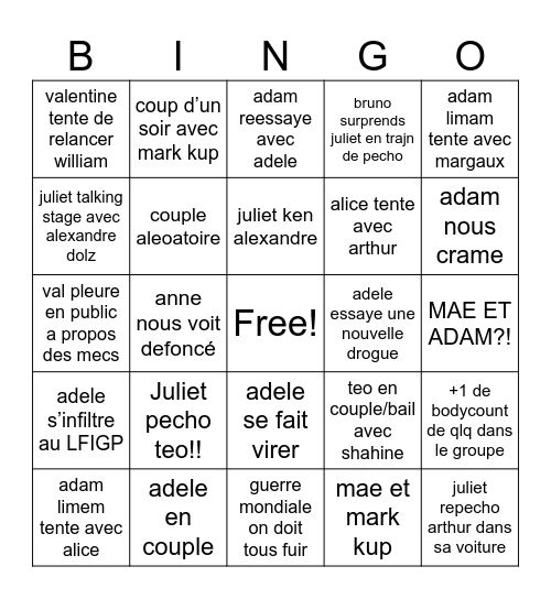 BINGO PREMIERE Bingo Card