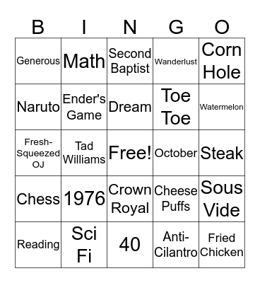 MAINLY MOIZ Bingo Card