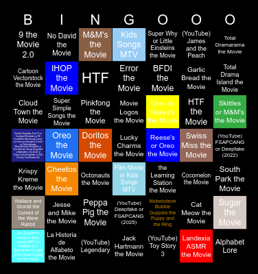 Lightning Bulb Film Kinematic Bingo Card