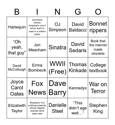 Book Bonanza Bingo Card